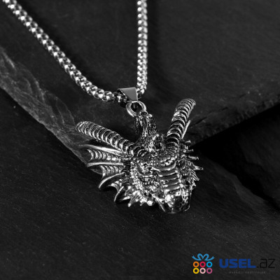 Pendant "Dragon" color blackened silver
